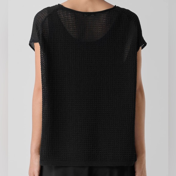 Eileen Fisher Open Stitch Organic Cotton Oversized Semi-Sheer Sweater Size XL - Picture 3 of 13